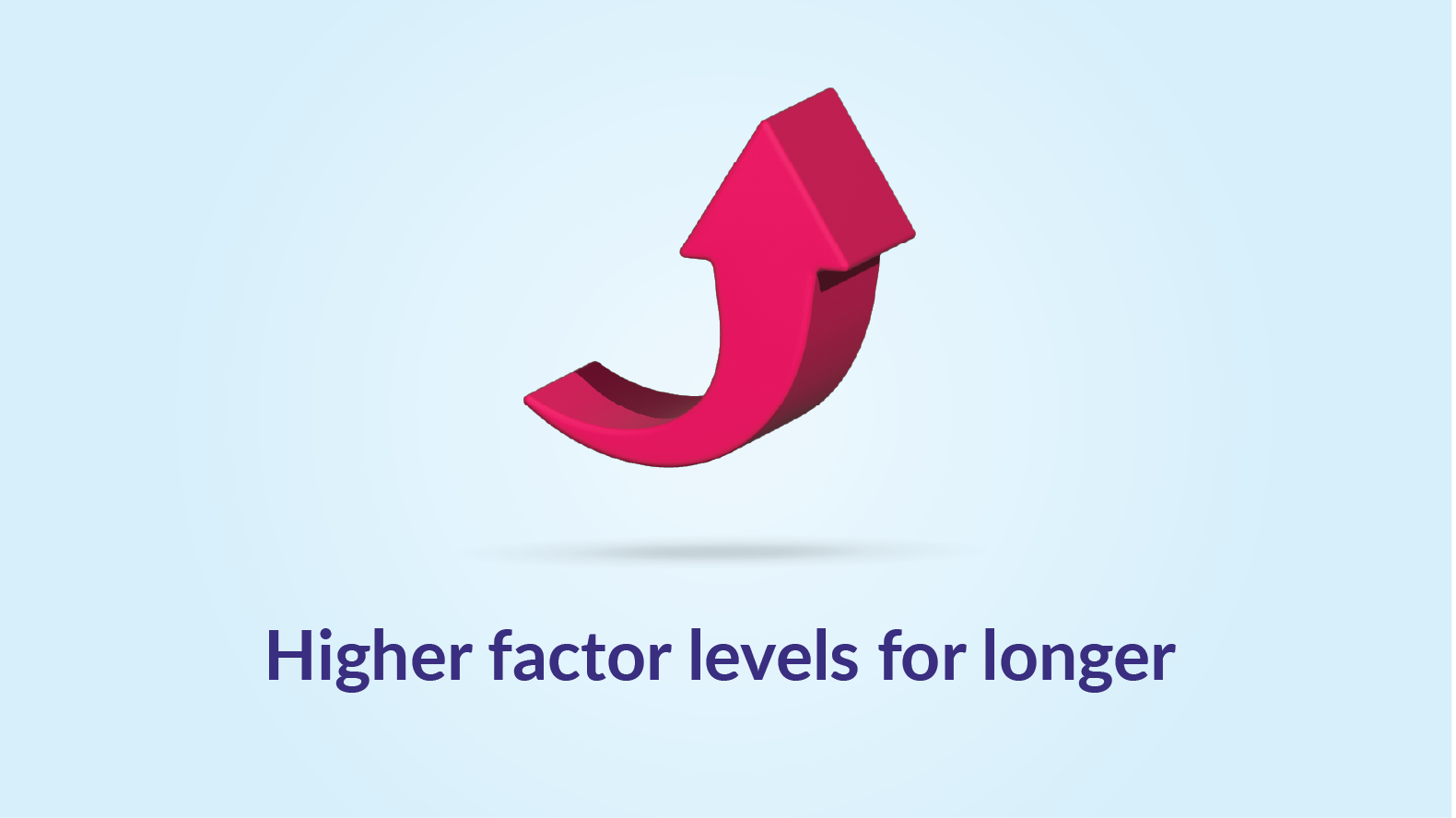 Curved pink arrow icon pointing upwards