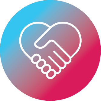 Hands holding in a heart shape