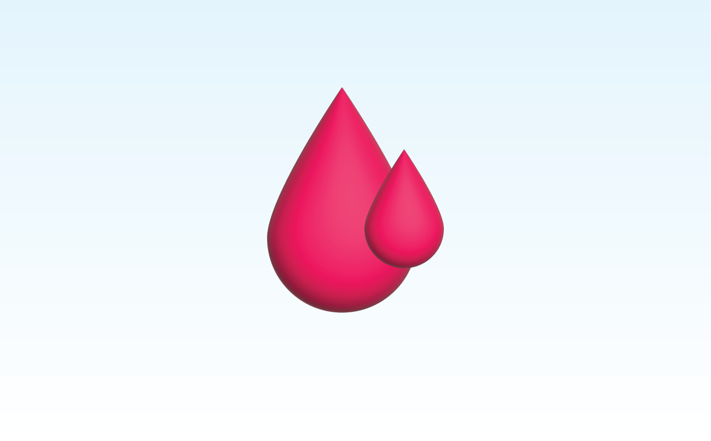 1 large and 1 small blood drops