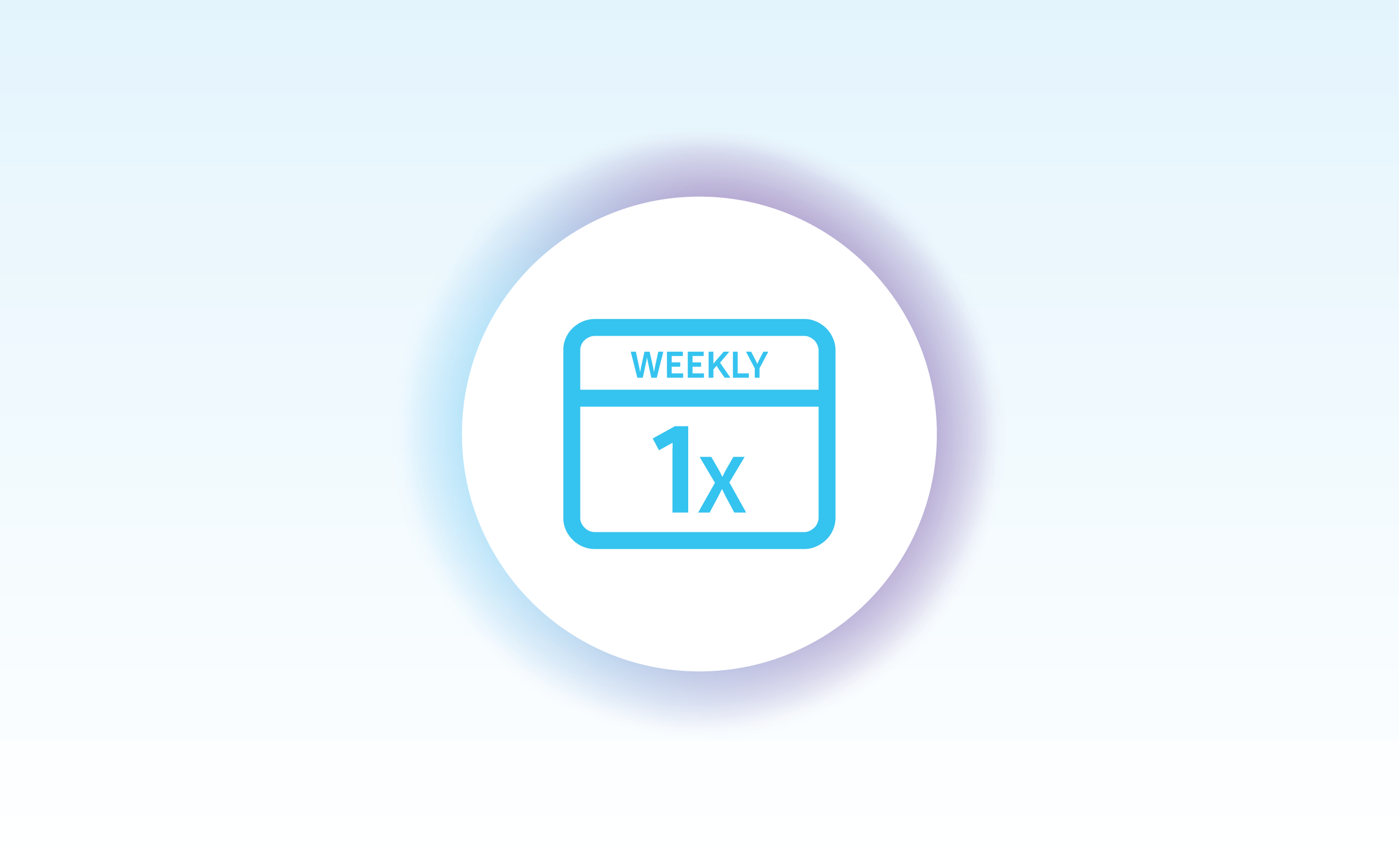 Calendar icon with weekly and 1x