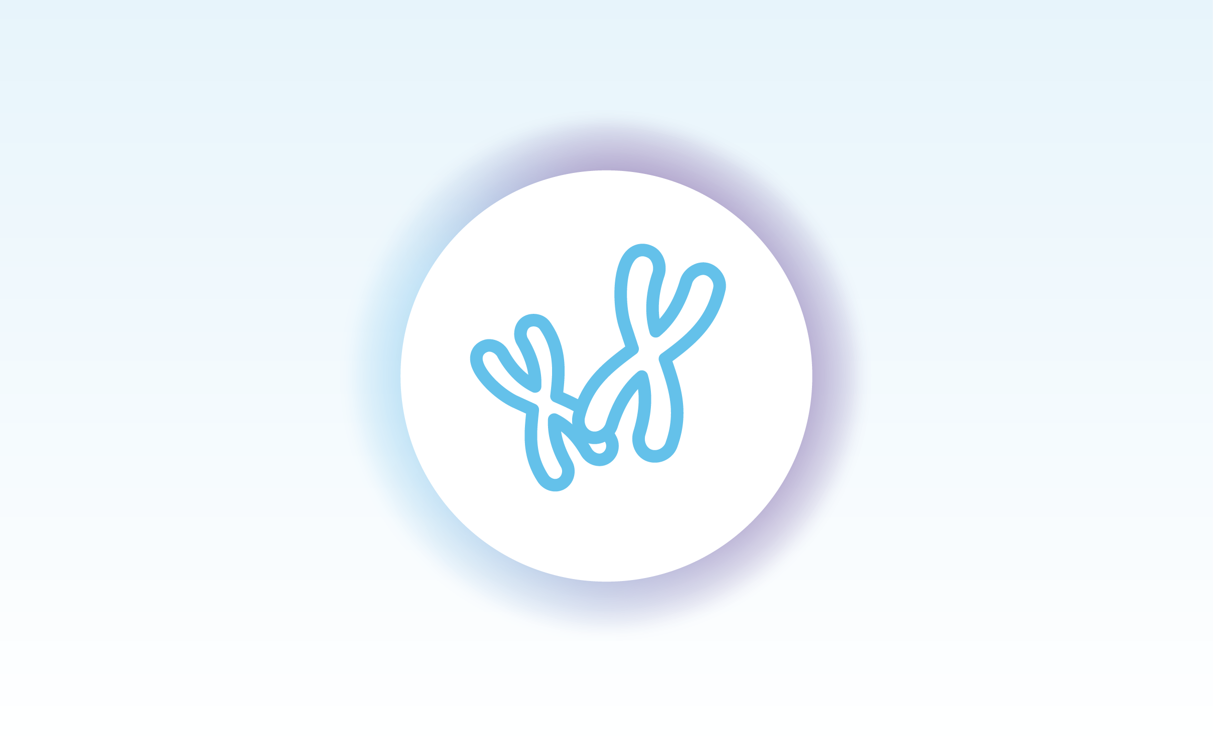 Teal outlined chromosomes and blood cells graphic