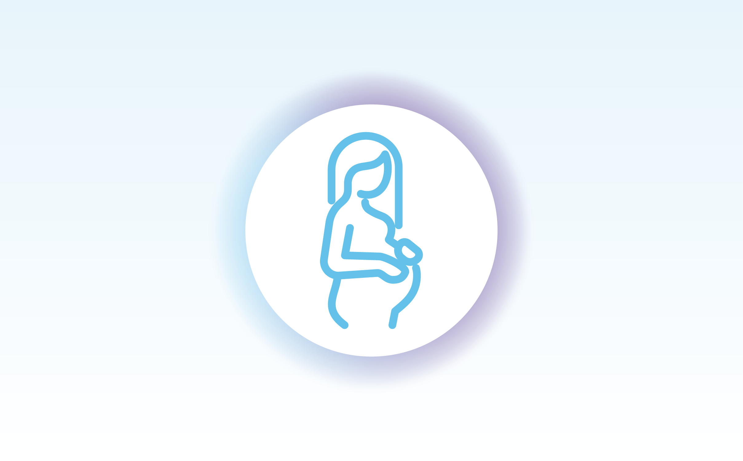 Teal outlined pregnant person graphic
