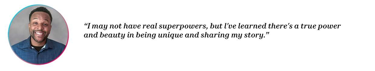 Peer DJ with quote “I love the half-life. The biggest thing for me is the down time and really feeling protected between infusion days.”