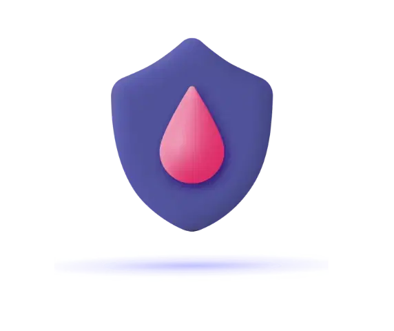 Icon displays a shield symbol with a blood drop on it